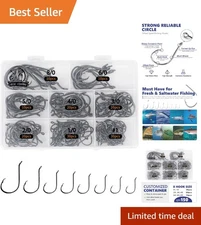 2X Strong Offset Circle Hooks for Saltwater Fishing - 150pcs Catfish Tackle Kit