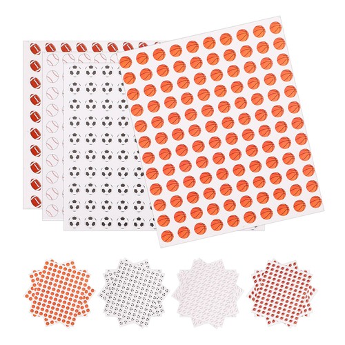 20 Sheets Mini-Ballaufkleber Sportliche Kleine Sportparty -Dekorationen - Afbeelding 4 van 12