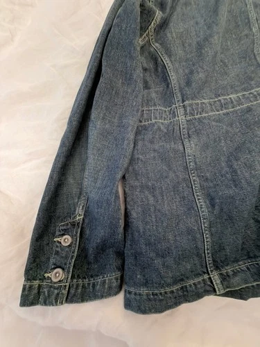 Sage de Cret 11oz Cotton Linen Denim Coverall Jacket Navy Japan XL image 5