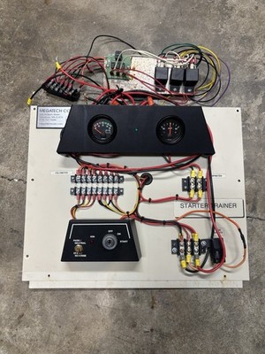 Megatech Electric Starter Trainer Automotive Training Board w/ Gauges   Untested