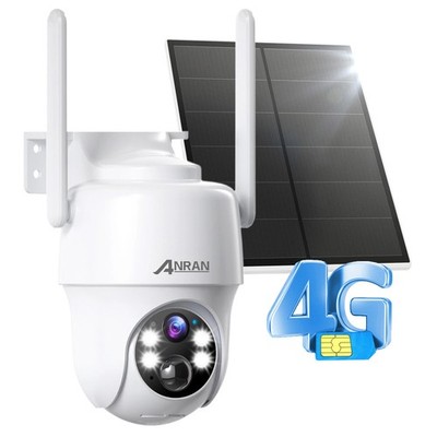 ANRAN 3G/4G LTE Überwachungskamera Aussen mit SIM Solar PTZ Kamera 2-Audio