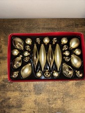 Glass Christmas Ornaments Classic Gold Collection complete 28 piece set