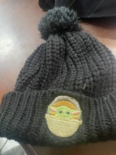 Star Wars The Mandalorian Grogu Youth Beanie Hat Black