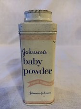 Vintage Johnson's Baby Powder Empty Collectible Tin 4 ounce Johnson Johnson