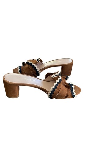 Loeffler Randall Vera Ric Rac Ruffle Trim Slide Heel Sandal Size 7 - Picture 4 of 8