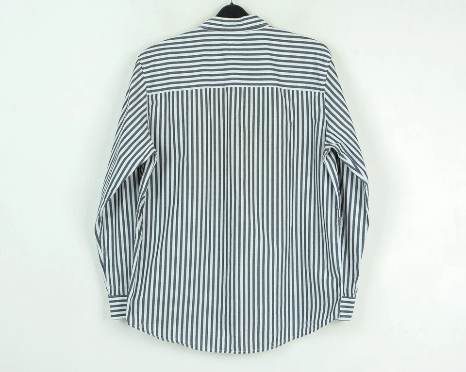 CHEAP MONDAY L Men Neo b-d Casual Shirt Pinstriped Striped Button Up Cotton Top - Image 4 of 4