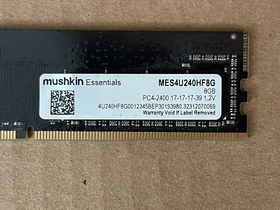 8X8GB MUSHKIN ESSENTIALS 8GB DDR4 PC4-19200 CL17 2400MHZ - MES4U240HF8G I7-3(17) - Image 3 of 3