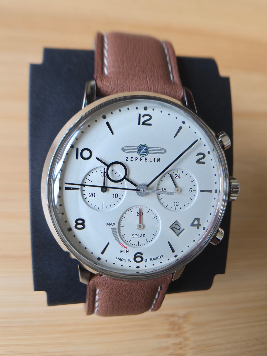 Zeppelin LZ 129 Hindenburg Solar Men's Watch Brown Leather