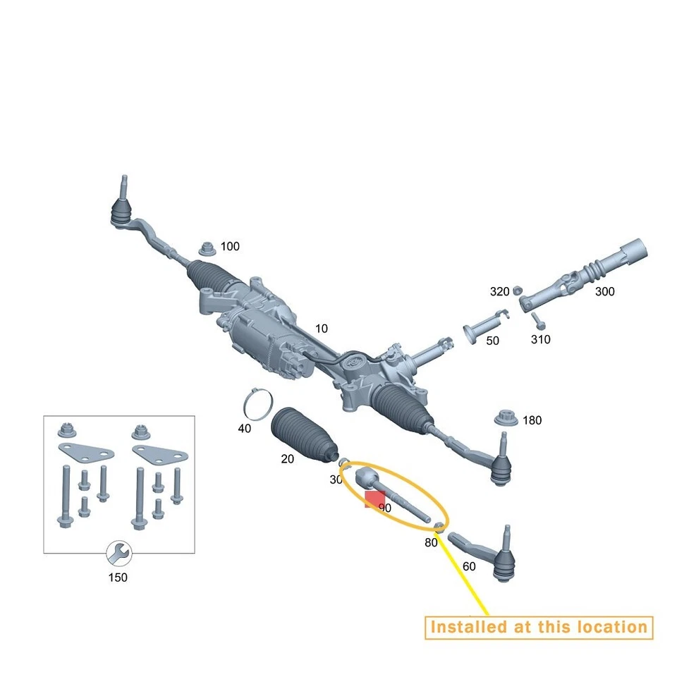 Junta de rótula de varilla de amarre interior OEM: 2064606900 para Mercedes Benz C200 C300 Foto 2 de 3