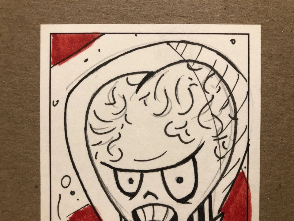2012 Topps MARS ATTACKS 1/1 SKETCH CARD — Signed By MIKE HAMPTON — NM - Image 2 of 4