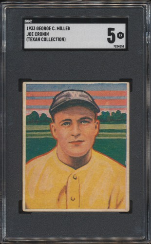 Joe Cronin 1933 George C. Miller card