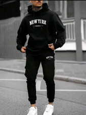 Men's Casual Tracksuit Set Long Sleeve Running Jogging Athletic Sweater Style.