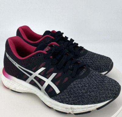 Sz 6.5 Womens ASICS Gel-Exalt 4 Running Shoes Black Pink & White Sneakers EUC