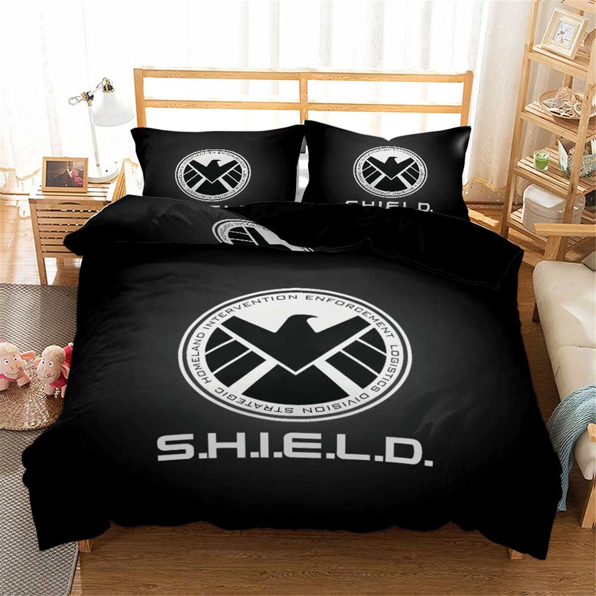 The Avengers Black Bedding Set, Bedroom Decoration