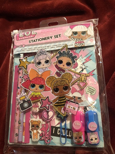 LOL Surprise 10pc Stationery Set in Bag Eraser Highlighters Pencil ...