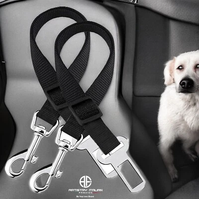 ARTISTRY ITALIAN 2 Pack Pet Dog Seat Belt Adjustable Travel Car Safety Harnesses Lead Restraint