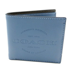 Coach Men's Double Billfold Leather Wallet Dusk Blue F24647 | eBay