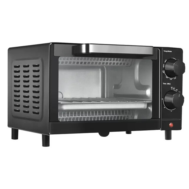 Mainstays 4 Slice Toaster Oven with 3 Setting, Baking Rack and Pan
