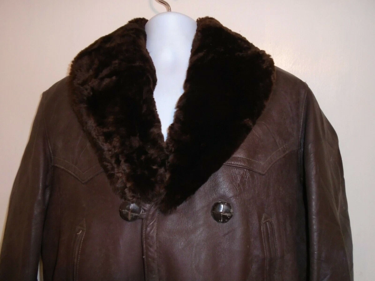 Mens sheepskin deals coat ebay