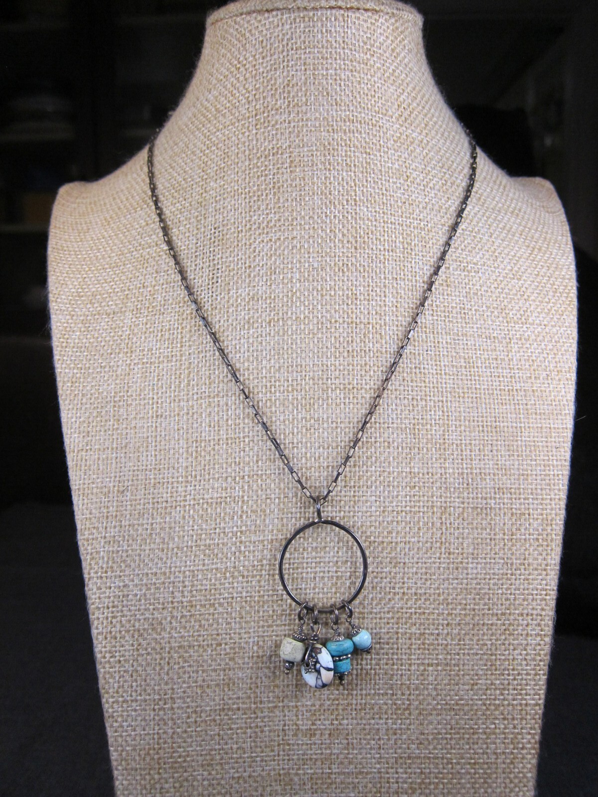 Beautiful vintage sterling rectangular link neckl… - image 1