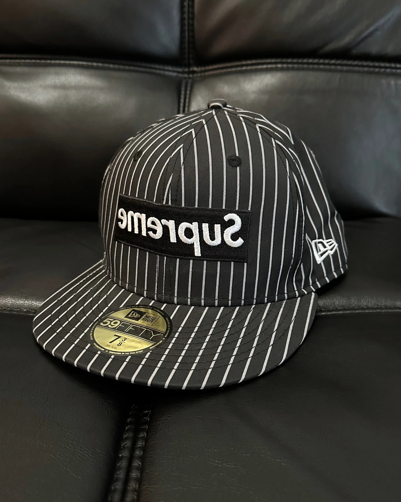 Casquette ajustée SS/2014 Supreme x Comme Des Garcons CDG Box Logo New Era   Taille 7 3/8