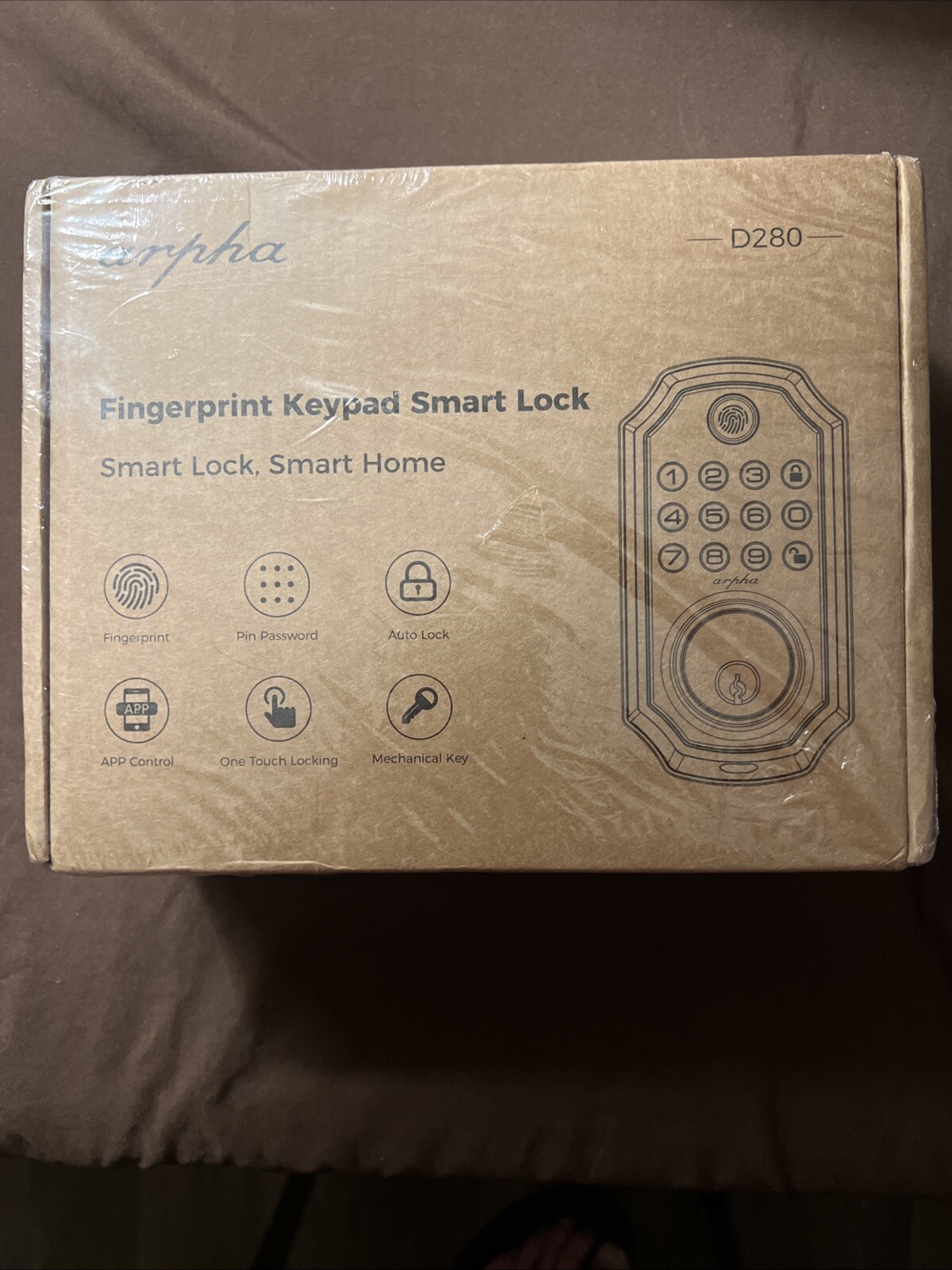 ARPHA Smart Fingerprint Door Lock Keyless Keypad Deadbolt Anti-Peep＆Handle APP-image