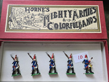 Vintage Horne's Mighty Armies Colorful Bands Lead Blue Uniform Toy Soldiers 10