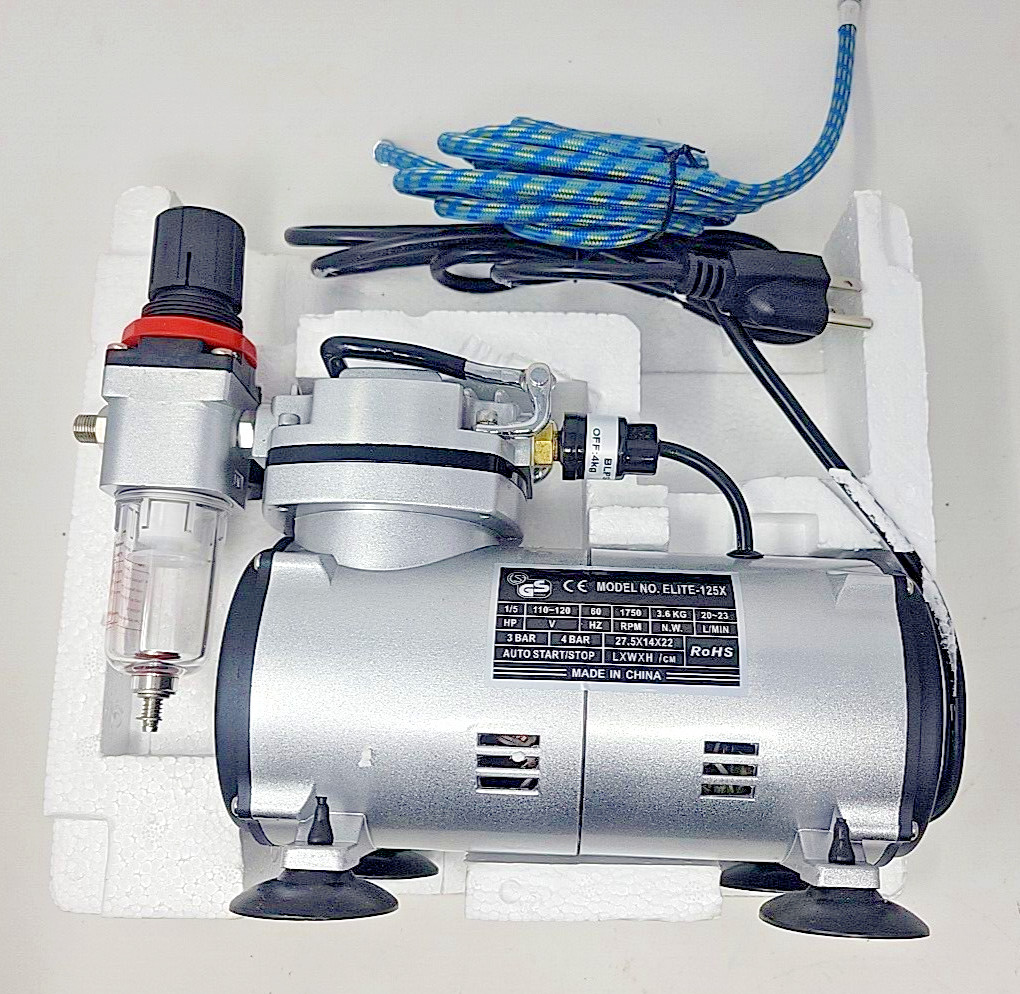PointZero 1/5 HP Airbrush Compressor Air Pump with Regulator, Gauge