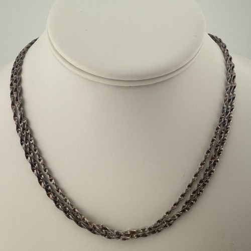 ALE Vintage 925 Sterling Silber 3-Strang gedrehtes Fischgrät Halskette (15,2 g) - Bild 3 von 5