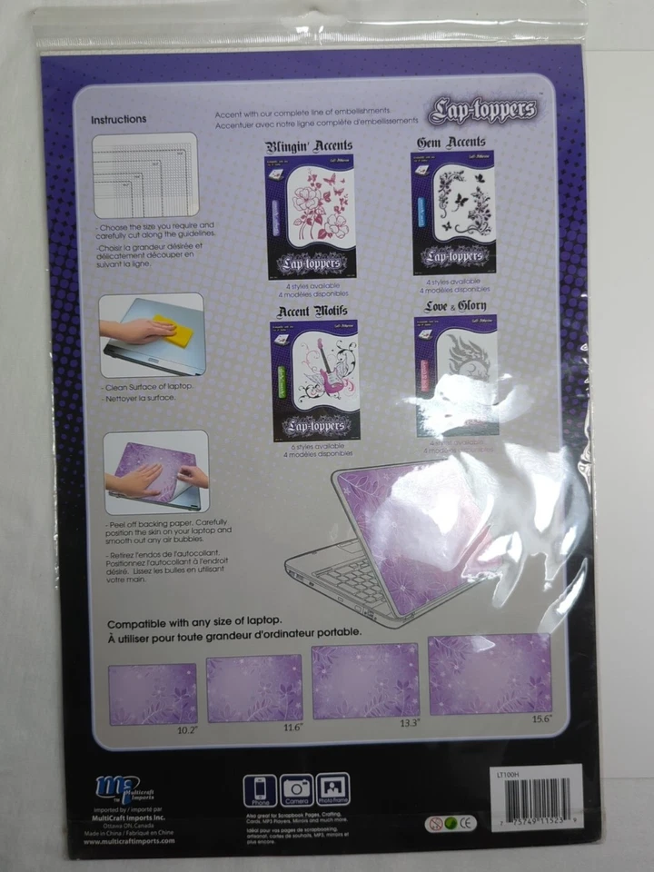 Laptop Skin Vinyl Decal Self Adhesive Floral Fits Any Laptop by Lap-Toppers - Image 2 of 4