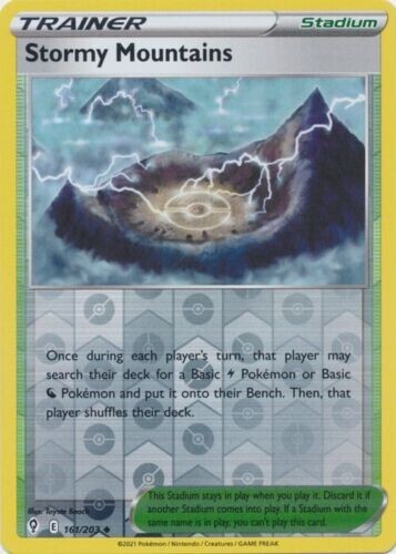 Stormy Mountains Reverse Holo Pokemon TCG Card 161/203