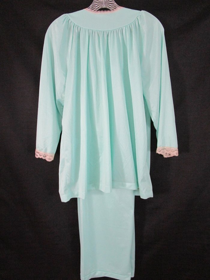 Vintage New Kayser Mint Green Nylon Lace Pajamas Size 36 NWT