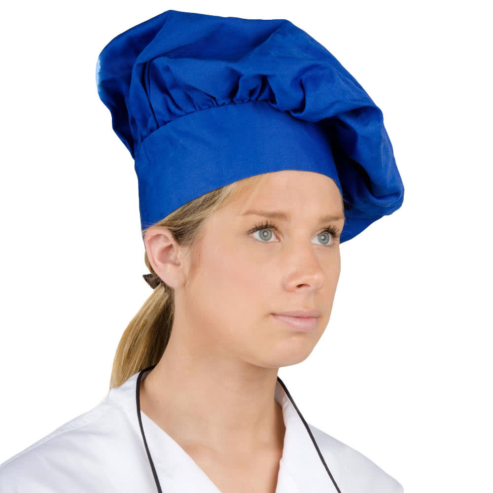 USA SELLER CLOTH CHEF HAT BLUE ONE SIZE FITS ALL CLOSURE
