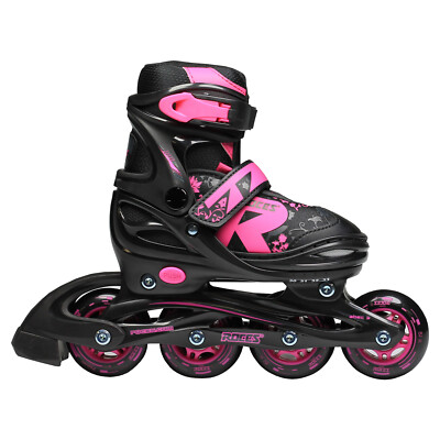 Roces Jokey 2.0 Girl's Adjustable Inline Skates - Black, Pink (NEW)