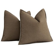 Pack of 2 Decorative Cotton Linen Throw 20" x 20" Pack of 2 Cocoa Brown