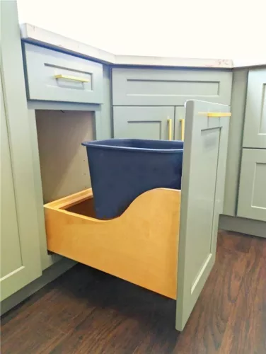 D.I.Y Kitchen Pull Out Trash Can System Wooden pull out trash can under cabinet