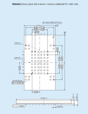 WL-FBGA63-E135-11 0.8mm pitch 6x8 Socket Adapter For Wellon