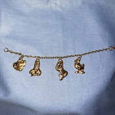 Vintage Little Mermaid Gold Tone Children's Bracelet  S709 