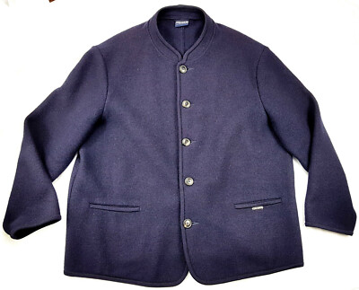 Geiger Mens Trachten Luxus-Walkloden-Jacke Handarbeit Blau 56 XXXL