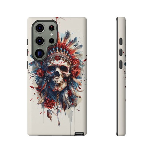 Feather Headdress Chief Skull Phone Case for iPhone, Samsung Galaxy, Pixel - 第 118/173 張圖片
