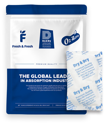 100 gram X 12 Packets ''Dry & Dry''High Quality Pure Reusable Silica Gel Desiccant