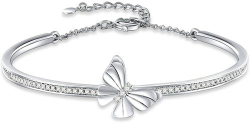 Geburtstagsgeschenk Schmetterling Armreif Armband für Frauen Splitter Ton verstellbar Charms  - Bild 1 von 6