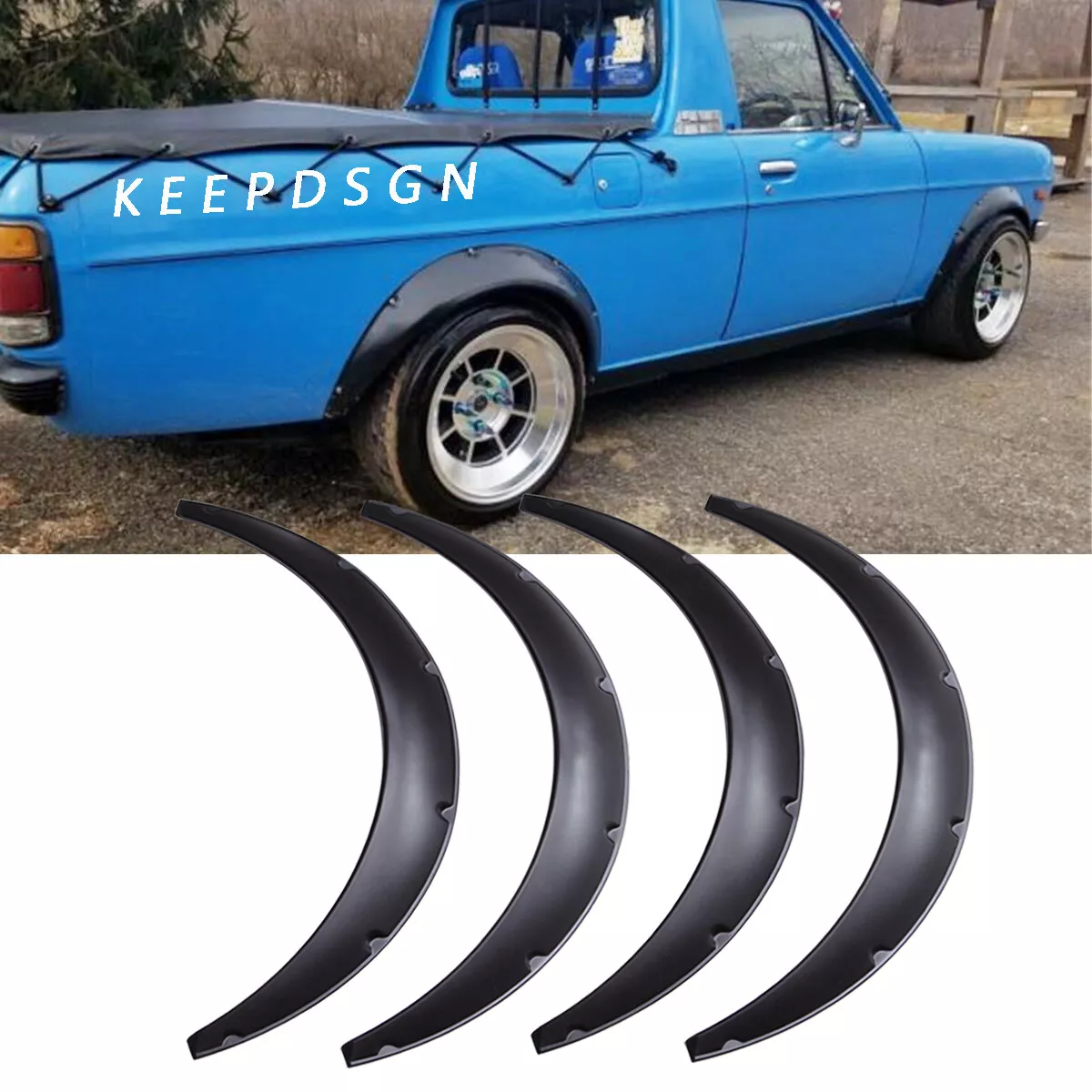 For Datsun 1200 Pickup Truck Fender Flare Extra Wide Black Wheel Arch Body Kit