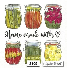 (2105) TWO Individual Paper LUNCHEON Decoupage Napkins  CANNED FOOD CANNING JARS