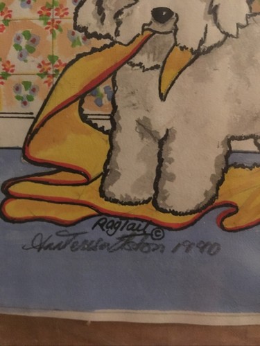 Original ungerahmtes Aquarellgemälde Cockapoo, Maltipoo Hund Welpe signiert Ragtail - Bild 2 von 8