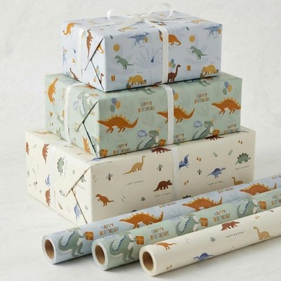 Beautiful Happy Birthday Wrapping Paper Roll Set for Boys - Cute Set of 3