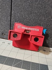 Vintage GAF View Master Viewer Red  White Model with Blue Handle