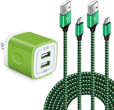 2-Pack 20W USB-C Fast Charger Adapter for Samsung Galaxy S24 S23 6Ft Cable