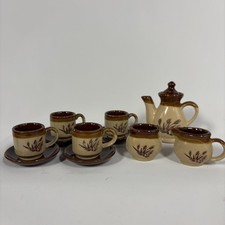 Jaymar Wheat 12 Piece Stoneware Toy Coffee Set Includes Service for 4