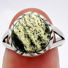 Natural Chrysotile 925 Sterling Silver Ring s.7 Jewelry R-1074